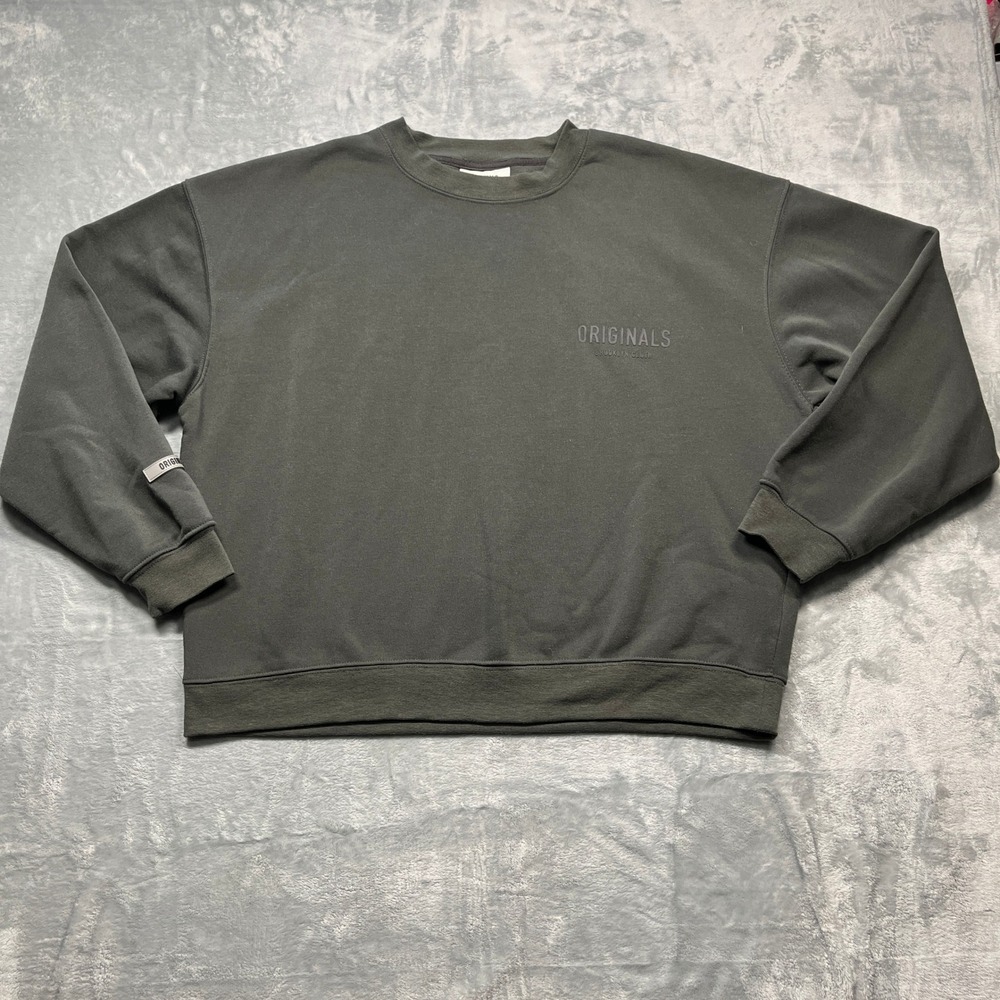 Brooklyn Cloth Originals Sweatshirt Mens Large Olive Green Oversized Fleece Crew
